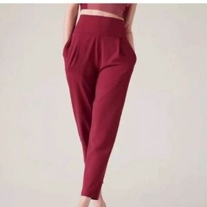 Athleta Elation Yoga Pants Coffeeberry Red Joggers Size X-Small NEW